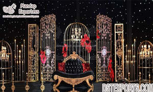 Venta caliente Christian Fusion boda recepción escenario arcos de Metal elegante boda decoraciones conjunto para ceremonia de recepción - Product Image 6