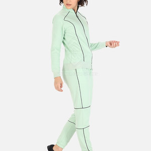 Nouvel ensemble de survêtement décontracté pour femme, tendance, de haute qualité, hiver, couleur unie, service OEM, 2 pièces, col montant, écologique, respirant - Product Image 2