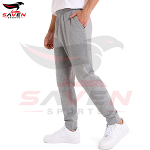 Pantalon de sport personnalisé pour homme, coupe athlétique, anti-transpiration, uni, en mélange coton-polyester - Product Image 2