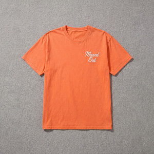 Camiseta de Manga Corta Color Naranja Sólido al por Mayor, con Logotipo Estampado, Estilo Casual Urbano, Personalizada para Mujer, de Alta Calidad - Product Image 3