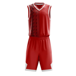 Conjunto de Camiseta de Baloncesto sin Mangas con Cuello en V para Hombre, Diseño a Rayas de Poliéster que Absorbe la Humedad, Pantalones Cortos con Cintura Elástica - Product Image 2