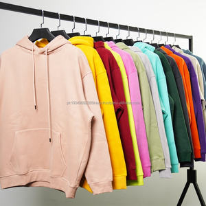 Venta al por mayor de sudaderas con capucha de lana gruesa de hombre de diseño Unisex hombro caído sudaderas con capucha de gran tamaño de alta calidad en blanco negro Sudadera con capucha - Product Image 1