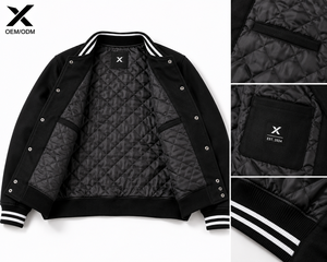 Veste bomber varsity pour homme X Sports City, col rabattu, fabriquée au Pakistan, OEM/ODM, vente chaude, designs tendance, style décontracté - Product Image 4