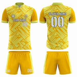 Wholesale Custom Soccer Jersey and Shorts Set Breathable Moisture-Wicking Plus Size Adult Team Uniforms with V-Neck Half Sleeve - Product Image 1