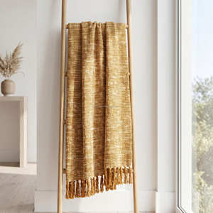 Neutral <b>Beige</b> Textured Woven Linen Like Cotton Throw Blanket Fringed Couch Cover Bohemian Room Decor Factory - Product Image 4