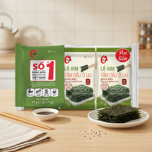 น้ำมันมะกอก สาหร่ายทะเลแบบดั้งเดิม 4 กรัม - สาหร่ายทะเลขายส่งโอ'ฟู้ด |   สาหร่ายทะเลแบบดั้งเดิมของเกาหลี |   ผลิตภัณฑ์พร้อมรับประทาน - Product Image 4