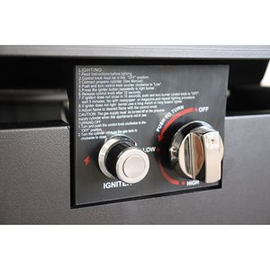 25 "H X 42" W tavolo da fuoco esterno in acciaio nero con coperchio - Product Image 3