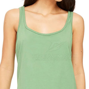 Hot Selling Latest Style Casual Women Tank <b>Top</b> 100% Cotton Canvas Breathable Quick Dry Gym Fitness Wear Front Logo - Product Image 6