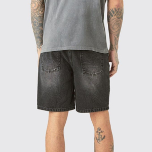 Pantalones Cortos de Mezclilla para Hombre, Estilo Holgado, con Logotipo Bordado Personalizado, 100% Algodón Lavado, Ecológicos, Transpirables, Estilo Casual Hip Hop - Product Image 2