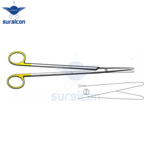 Ciseaux Nelson-Metzenbaum 23 cm (9 pouces) à bout arrondi, droits, en carbure de tungstène doré TC, ciseaux chirurgicaux en acier inoxydable - Product Image 2