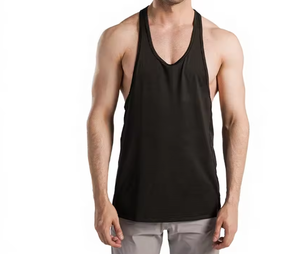 <b>Racer</b> Back Quick Dry Anti-shrink Casual 100% Polyester O-Neck Gym Fitness Sport Sleeveless Tank <b>Tops</b> Men's Basketball Running - Product Image 2