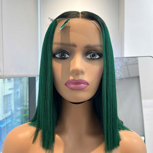 ราคาขายส่ง วิกผมแท้เวียดนาม 100% แบบตรงธรรมชาติ สีเขียวออมเบร  แบบซุปเปอร์ดับเบิ้ลดรอน สำหรับต่อผม - Product Image 6