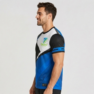Nouveaux t-shirts de sublimation pour hommes, 100% polyester, séchage rapide, respirant, haut de gamme pour la course et le fitness - Product Image 3