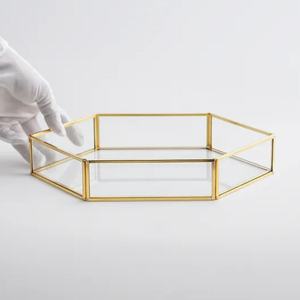 Round Brass Decorative <b>Tray</b> With Geometric Cutout Pattern Bohemian Style Metal Handicraft Accent Piece - Product Image 3