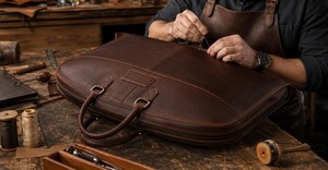 Sac de transport pour costumes en cuir véritable le mieux noté, sac à vêtements personnalisé en cuir véritable, étui de rangement haut de gamme pour vêtements professionnels, robuste - Product Image 2