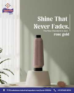 Hilo de Nylon Metálico Plateado SHREE VIDHATA JARI ROSE GOLD Flexible de 110 Denier, Alta Resistencia a la Tracción, Optimizado con Torsión Z - Product Image 3