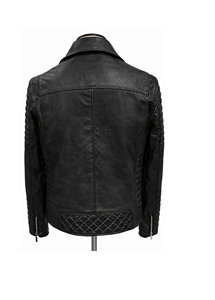 Veste en cuir de mouton unie pour homme, tendance 2025, lavée et cirée, semi-végétale - Product Image 5