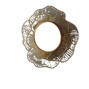 Miroir mural moderne pour maison, hôtel, salle de bain, couleur or, décoration classique de la maison, miroirs muraux en forme de feuille, décoration de chambre, miroir mural - Product Image 2