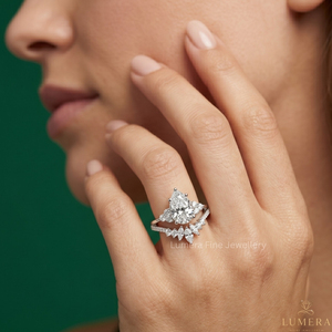 Pear Cut Moissanite Bridal <b>Ring</b> <b>Set</b> 925 Sterling <b>Silver</b> Wedding Engagement <b>Ring</b> for Women - Product Image 5