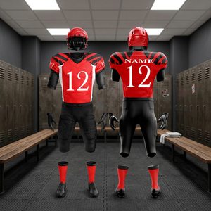 Ensemble d'uniformes de football américain personnalisés en gros, légers, à séchage rapide, antibactériens, à manches courtes, respirants - Product Image 4