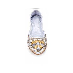 Chaussures Khussa pakistanaises artisanales de qualité supérieure, chaussures ethniques punjabi indiennes pour femmes, couleur personnalisée, semelle en cuir véritable - Product Image 1