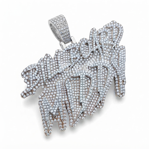 Colgante de Lujo Unisex de Plata 925 Bañado en Oro Rosa con Letra Personalizada de Corte Brillante, Moissanita, Joyería Hip Hop Bling, Regalo - Product Image 5
