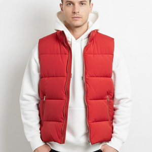 Doudoune sans manches unisexe légère en polyester/coton, coupe slim, pour l'été, vente en gros, ODM, marque personnalisée, teinte unie, 140g - Product Image 5