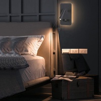 Lampe murale de chevet en aluminium pour la maison et le bureau avec port de charge USB et lumière LED à angle réglable rotatif