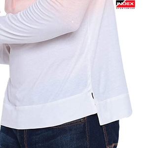 INDEX SPORTSWEAR Men's Hooded <b>Sweatshirt</b> <b>Pink</b> White Gradient Knitted Slim Fit Casual Spring Wear - Product Image 3