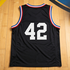 Custom Basketball Jersey Red Sleeveless Mesh 45 Number <b>Screen</b> Printed Unisex Adult Team Apparel Polyester Sport Wear Jerseys - Product Image 5