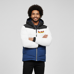 แจ็คเก็ตพัฟเฟอร์ผ้าแคนวาสกันน้ำแบบสั่งทำไซส์พลัส รุ่นใหม่ล่าสุด ปี 2026 พร้อมฮู้ดด้านหน้า ดีไซน์สีตัดกัน ระบายอากาศได้ดี เหมาะสำหรับฤดูหนาว สไตล์ไฮสตรีท - Product Image 1