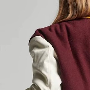Women Varsity Baseball <b>Jacket</b> Custom Embroidered Wool <b>Leather</b> Letterman Outerwear Factory OEM ODM Sample Service - Product Image 1