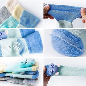 Chaussettes pour bébé avec visage d'animal mignon, tricotées, antidérapantes, en coton, nylon, élasthanne, 0,5-3 ans, à porter au printemps - Product Image 4
