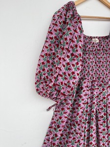 Red Pink Floral Pure Cotton Summer Maxi <b>Dress</b> Resort Wear Picnic Vacation <b>Dress</b> Women <b>Dress</b> Wholesale and Manufacturer - Product Image 3