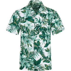 Camisas de Algodón 100% para Hombre al por Mayor OEM, con Logotipo Personalizado, Sólidas, Transpirables, Ecológicas, para Verano y Playa, con Botones, Cuello Alto, Teñidas con Hilo - Product Image 1