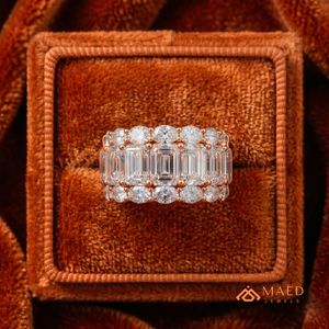 Bague de luxe en moissanite taille émeraude pour femme, or rose, cadeau de mariage ou d'anniversaire, bijoux USA - Product Image 5