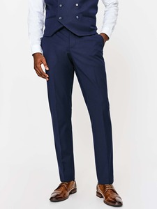 Traje de 3 Piezas Azul Marino Estilo Americano para Hombre, Corte Slim Fit, Blazer de Un Solo Pecho, Chaleco, Lana y Poliéster, Color Sólido, Cierre de Botones - Product Image 3