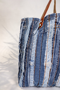 Factory Direct OEM Washed Distressed Denim Shoulder <b>Bag</b> Women Handbag Custom Logo ODM - Product Image 2