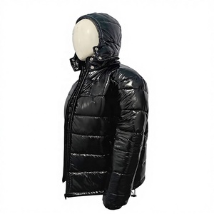 Men's winter Breathable Hooded Puffer <b>Jacket</b> <b>with</b> Polyester/Cotton <b>Lining</b> - Product Image 1