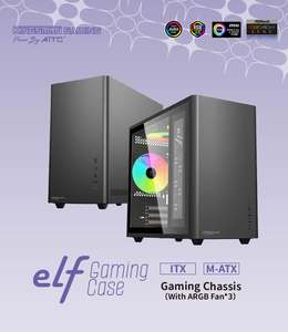 Caja de PC de Torre Media M-ATX ITX de Vidrio Templado, Producto en Stock con 3 Ventiladores ARGB - Product Image 3