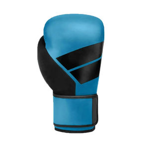 Gants d'entraînement de boxe en PU bleus et noirs avec sangle de poignet en velcro pour adultes - Product Image 5