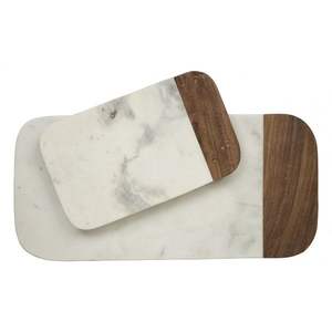 Planche à découper moderne en marbre et en bois, surface de découpe durable pour la préparation des légumes, des fruits, du pain, de la viande et du fromage - Product Image 1