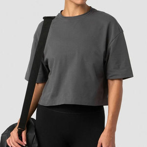 Workout Athletic Tee Breathable <b>Top</b> Women's <b>Crop</b> Length Loose Plus Size Comfortable Quick Dry Fitness Training Wear T-Shirt - Product Image 3