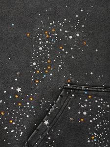 Vintage Wash Zip Up Men Hoodie Cotton Fleece <b>Rhinestone</b> Pattern Hoodies Streetwear Oversized <b>Jacket</b> Bulk Manufacturing - Product Image 5