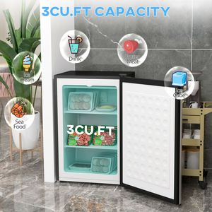 Mini congélateur vertical compact de 3,0 pieds cubes avec porte simple réversible et thermostat réglable Small H - Product Image 3