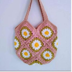 Bolso de mano de algodón tejido a crochet para mujer, ligero, estilo casual, para uso diario, venta al por mayor - Product Image 1