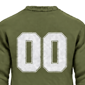 Pull décontracté pour homme vert olive personnalisé, col rond, manches longues, tricot doux, finition côtelée avec poitrine surélevée - Product Image 3