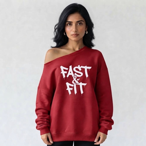 Custom Logo Women Super Soft Polyester Cotton Fabric <b>Sweatshirt</b> anti-wrinkle breathable Solid Color <b>Off</b> <b>Shoulder</b> - Product Image 1