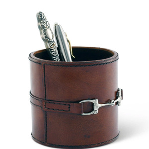 Leather Pen Holders Leather Pen Holder, Brown Pencil Holder, Desktop Elegant Pen Holder for Desk, Stationery Organizer - Product Image 2