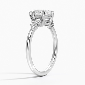Anillo BOJ 0153 con Corte Pera, Plata 925, Engaste de Puntas Tipo Espejo, Anillo Solitario con Diamante de 2ct, Color D, VVS1, Moissanita GRA, Precio Bajo en Oferta - Product Image 2